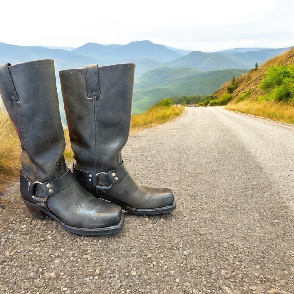 Frye Black Leather Riding Boots